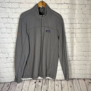 Patagonia‎ Men's Micro D Fleece Pullover Size L Large Gray Quarter Zip 26176